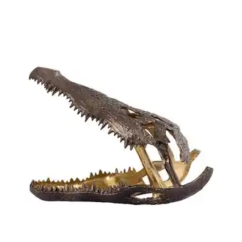 fonQ Ptmd lizee brass casted alu crocodile head statue l aanbieding