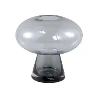 fonQ Ptmd minty grey glass vase round on foot s aanbieding