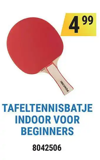 Decathlon Tafeltennisbatje Indoor Voor Beginners Rood aanbieding