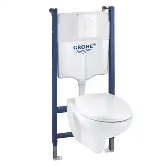 Sanitairwinkel.nl Grohe universeel toiletset - inbouwreservoir - toiletzitting - bedieningsplaat wit - glans wit aanbieding