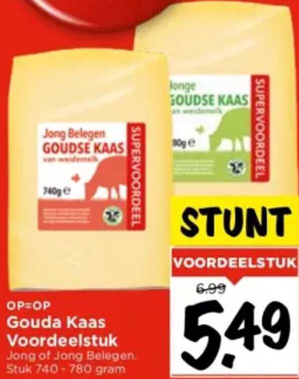 Gouda Kaas Voordeelstuk aanbieding bij Vomar