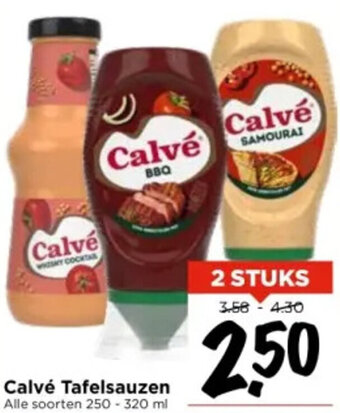 Vomar Voordeelmarkt Calvé Tafelsauzen Alle soorten 250 - 320 ml aanbieding