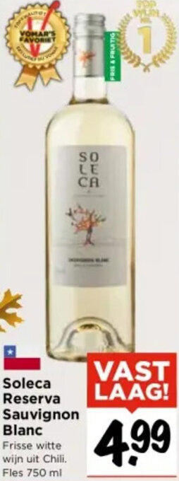 Vomar Voordeelmarkt Soleca Reserva Sauvignon Blanc 750ml aanbieding