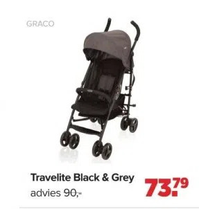 Baby-Dump Travelite black & grey aanbieding