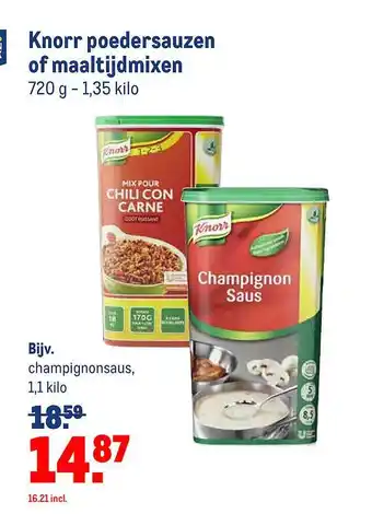 Makro Knorr Poedersauzen Of Maaltijdmixen aanbieding