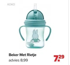 Baby-Dump Beker met rietje aanbieding