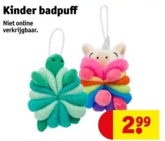 Kruidvat Kinder badpuff aanbieding