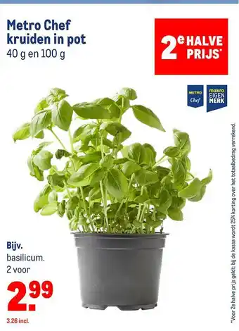 Makro Metro Chef Kruiden In Pot aanbieding