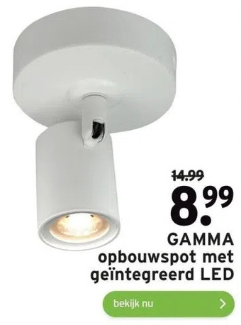 GAMMA Gamma opbouwspot met geïntegreerd led aanbieding