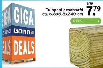 GAMMA Tuinpaal geschaafd ca. 6.8x6.8x240 cm aanbieding