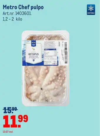 Makro Metro Chef Pulpo aanbieding