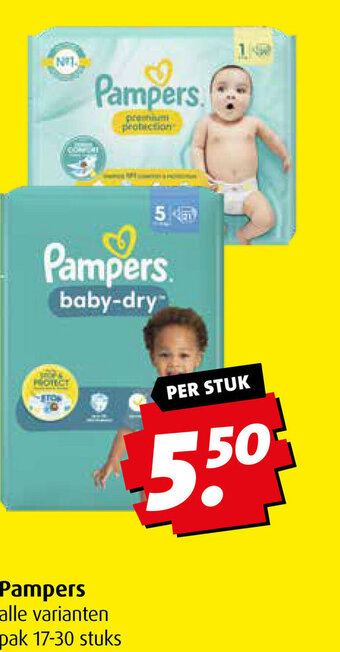 Boni Pampers alle varianten pak 17-30 stuks aanbieding