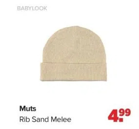 Baby-Dump Muts rib sand melee aanbieding