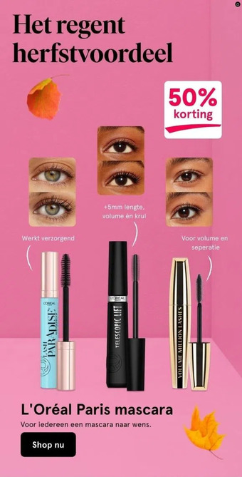 Etos L'oréal paris mascara aanbieding