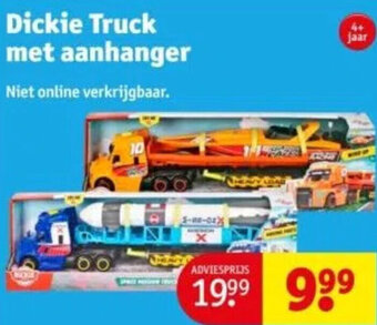 Kruidvat Dickie Truck met aanhanger aanbieding