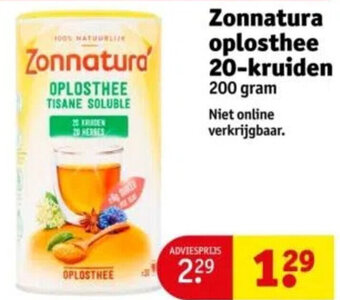 Kruidvat Zonnatura oplosthee 20-kruiden 900 gram aanbieding