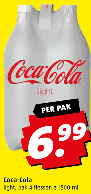 Boni Coca-Cola light, pak 4 flessen à 1500 ml aanbieding