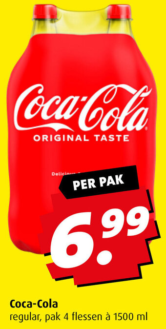 Boni Coca-Cola regular, pak 4 flessen à 1500 ml aanbieding