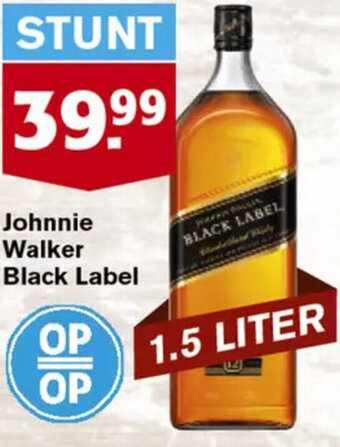 Hoogvliet Johnnie Walker Black Label 1.5 LITER aanbieding