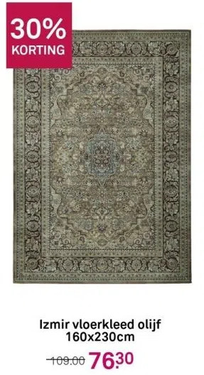 Karwei Izmir vloerkleed olijf 160x230cm aanbieding