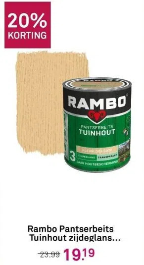 Karwei Rambo pantserbeits tuinhout zijdeglans kleurloos transparant 750 ml aanbieding