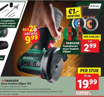 Lidl Accu-haakse slijper 12v aanbieding