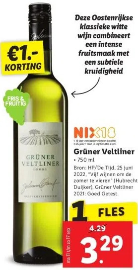 Lidl Grüner veltliner aanbieding