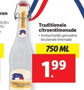 Lidl Traditionele citroenlimonade ambachtelijk gemaakte bruisende limonade aanbieding