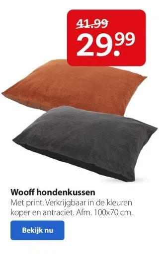 Pets Place Wooff hondenkussen aanbieding