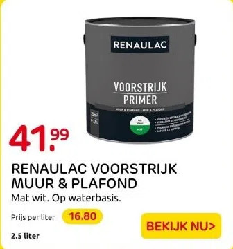 Praxis Renaulac voorstrijk muur & plafond aanbieding