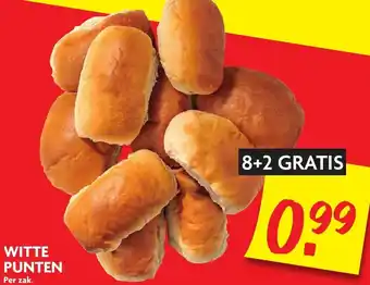 Dekamarkt Witte puntjes 10st aanbieding