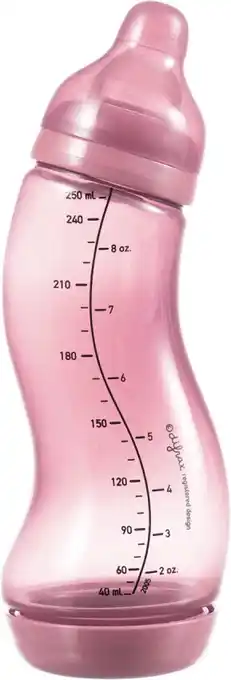 Bol.com Difrax babyfles 250 ml natural - s-fles - anti-colic - roze - 1 stuk aanbieding
