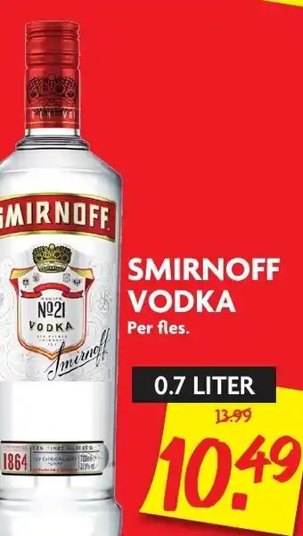 Dekamarkt Smirnoff Vodka no.21  700ml aanbieding