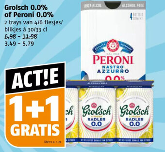 Poiesz Grolsch 0.0% of Peroni 0.0% aanbieding