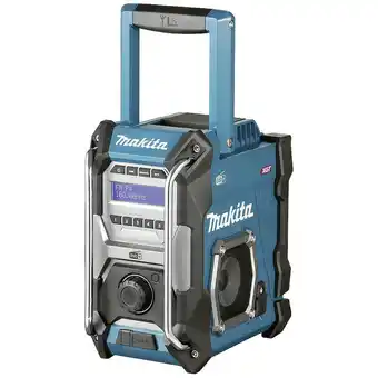 Conrad Makita bouwradio dab+, vhf (fm) aux spatwaterbestendig, stofvast zwart, turquoise aanbieding