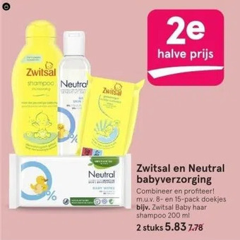 Etos Zwitsal en neutral babyverzorging aanbieding