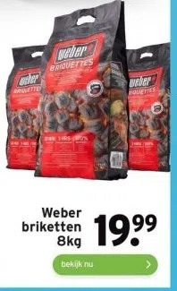 GAMMA Weber briketten 8kg aanbieding