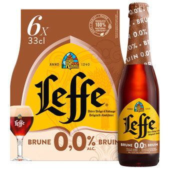 Dekamarkt Leffe bruin 0.0 aanbieding