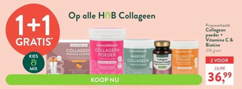 Holland & Barrett Collageen poeder + vitamine c & biotine aanbieding