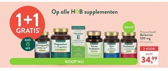 Holland & Barrett Op alle H&B supplementen Prijsvoorbeeld: Berberine 500 mg 60 capsules aanbieding