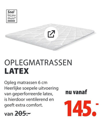 Lion Beddenshop Oplegmatrassen latex aanbieding