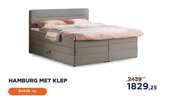 TotaalBED Hamburg met klep aanbieding