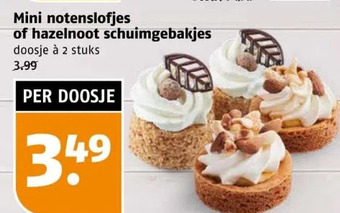 Poiesz Mini notenslofjes of hazelnoot schuimgebakjes doosje à 2 stuks aanbieding