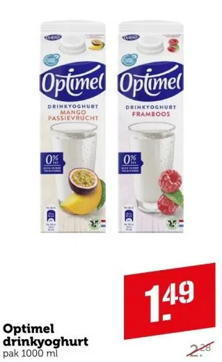 Coop Optimel drinkyoghurt aanbieding