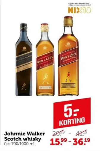 Coop Johnnie walker scotch whisky aanbieding