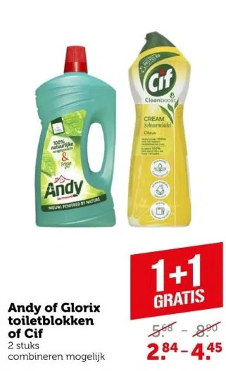 Coop Andy of glorix toiletblokken of cif aanbieding