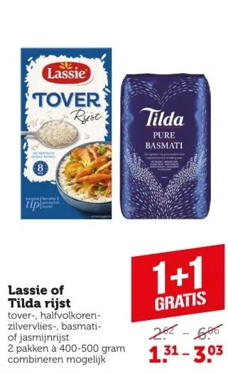 Coop Lassie of tilda rijst aanbieding