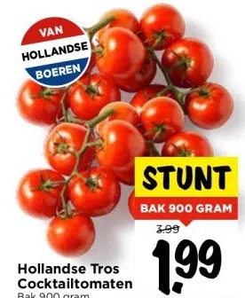 Vomar Voordeelmarkt Hollandse tros cocktailtomaten aanbieding