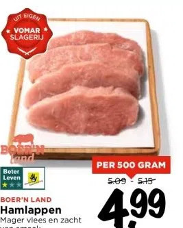 Vomar Voordeelmarkt Hamlappen aanbieding