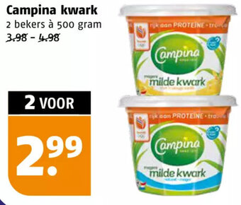 Poiesz Campina kwark  500g aanbieding